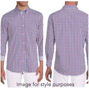 TAILORBYRD Mens Cotton Navy Plaid Long Sleeve Shirt 2X